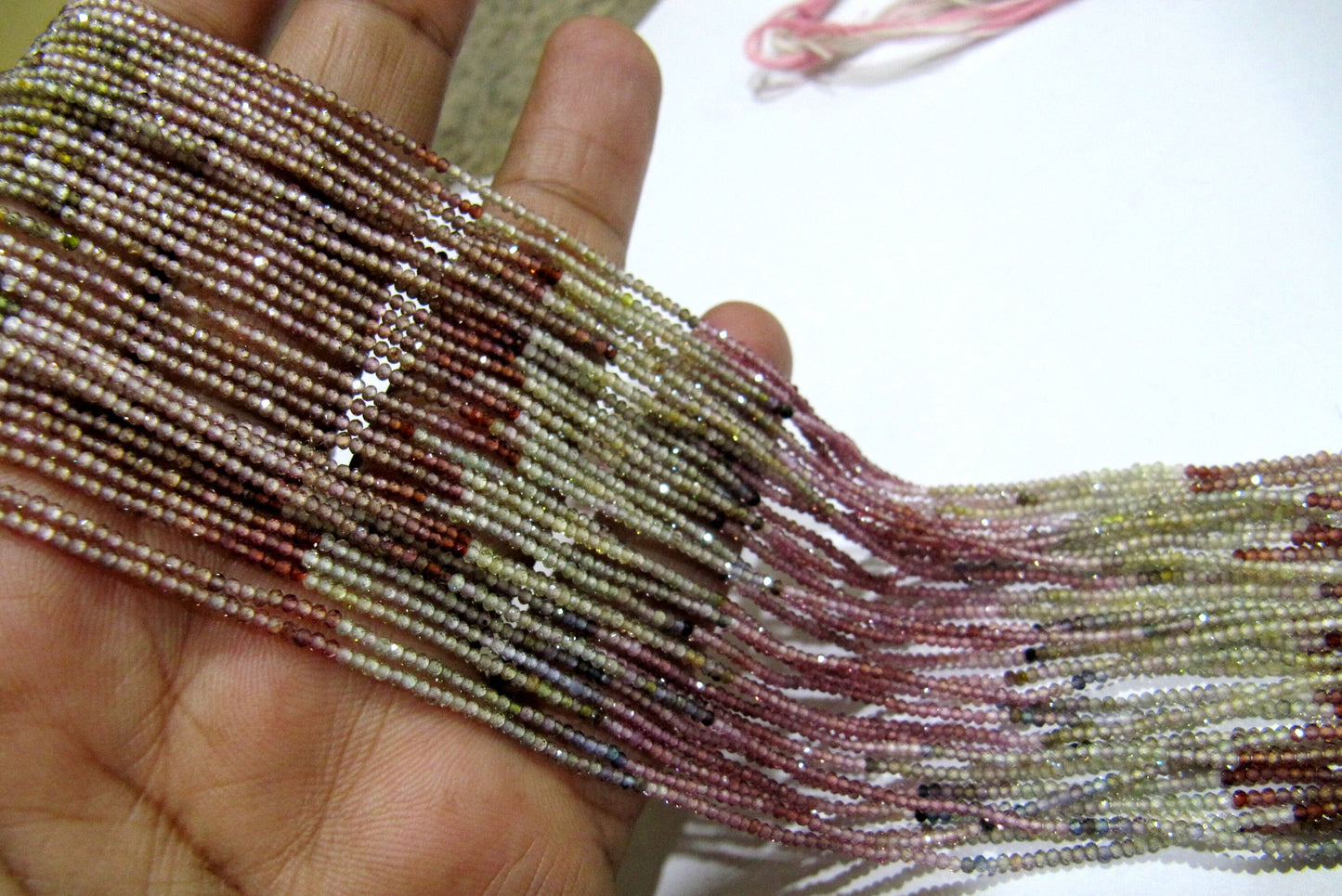 Natural Tundra Sapphire 2mm Rondelle Micro faceted Gemstone Beads Strand 13 Inches Long Best Quality Beads Sold Per Strand
