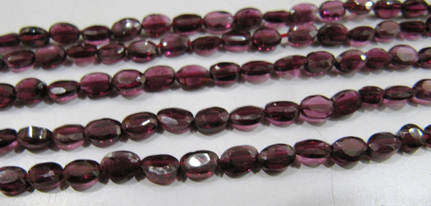 Natural Garnet Oval Shape Briolette Faceted 5 to 7mm Size Gemstone  Beads Strand 13 inches long Jewelry Making Beads wholesale Prices
