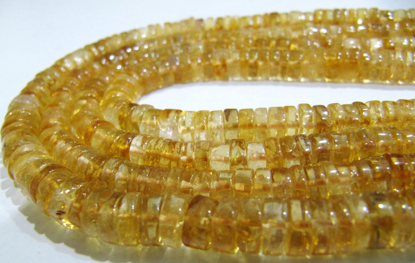 Natural Citrine Tyre Shape Rondelle Plain Smooth Size 4 to 8mm Jewelry Making Beads Strand 8 inches Long Sold Per Strand