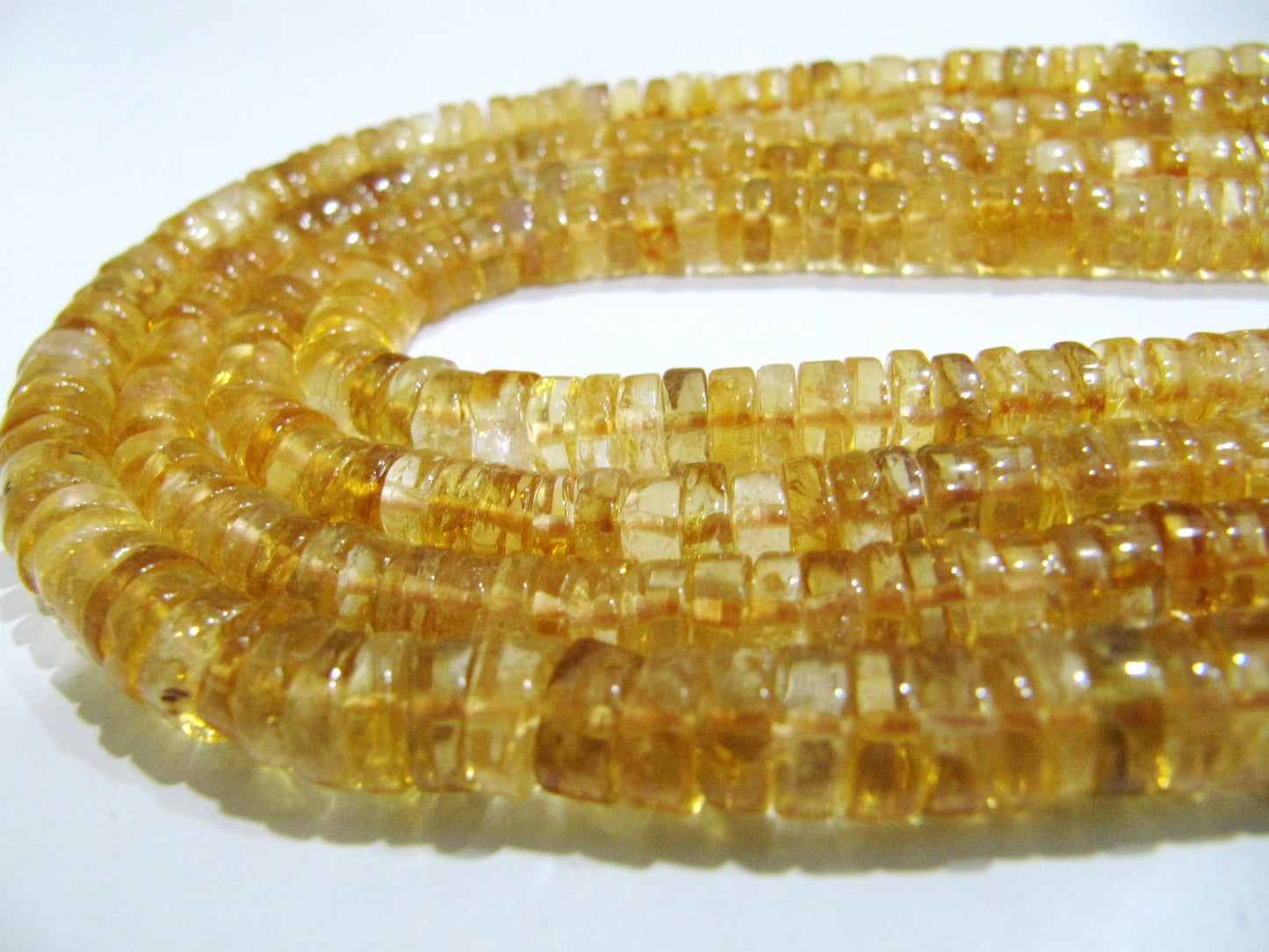 Natural Citrine Tyre Shape Rondelle Plain Smooth Size 4 to 8mm Jewelry Making Beads Strand 8 inches Long Sold Per Strand