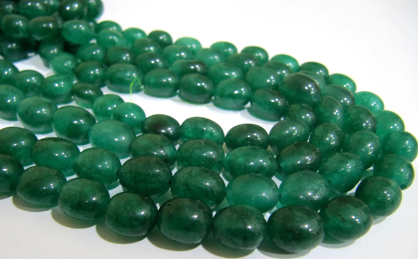 Dyed Emerald Quartz Plain Smooth Nugget Tumbled Shape 10 to 15 mm Size Beads Strand 15 inches long Gemstone Beads