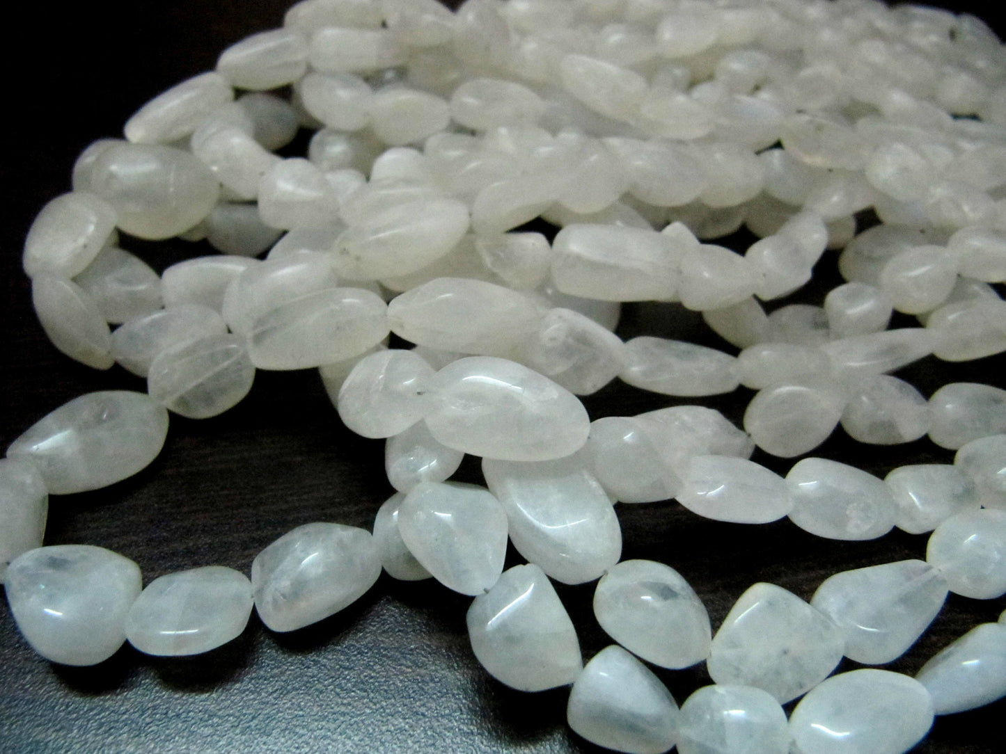 Natural Rainbow Moonstone Plain Smooth Tumbled Nugget Shape 10mm to 15mm Size Blue Flashy Beads Strand 16 inches long Gemstone Beads
