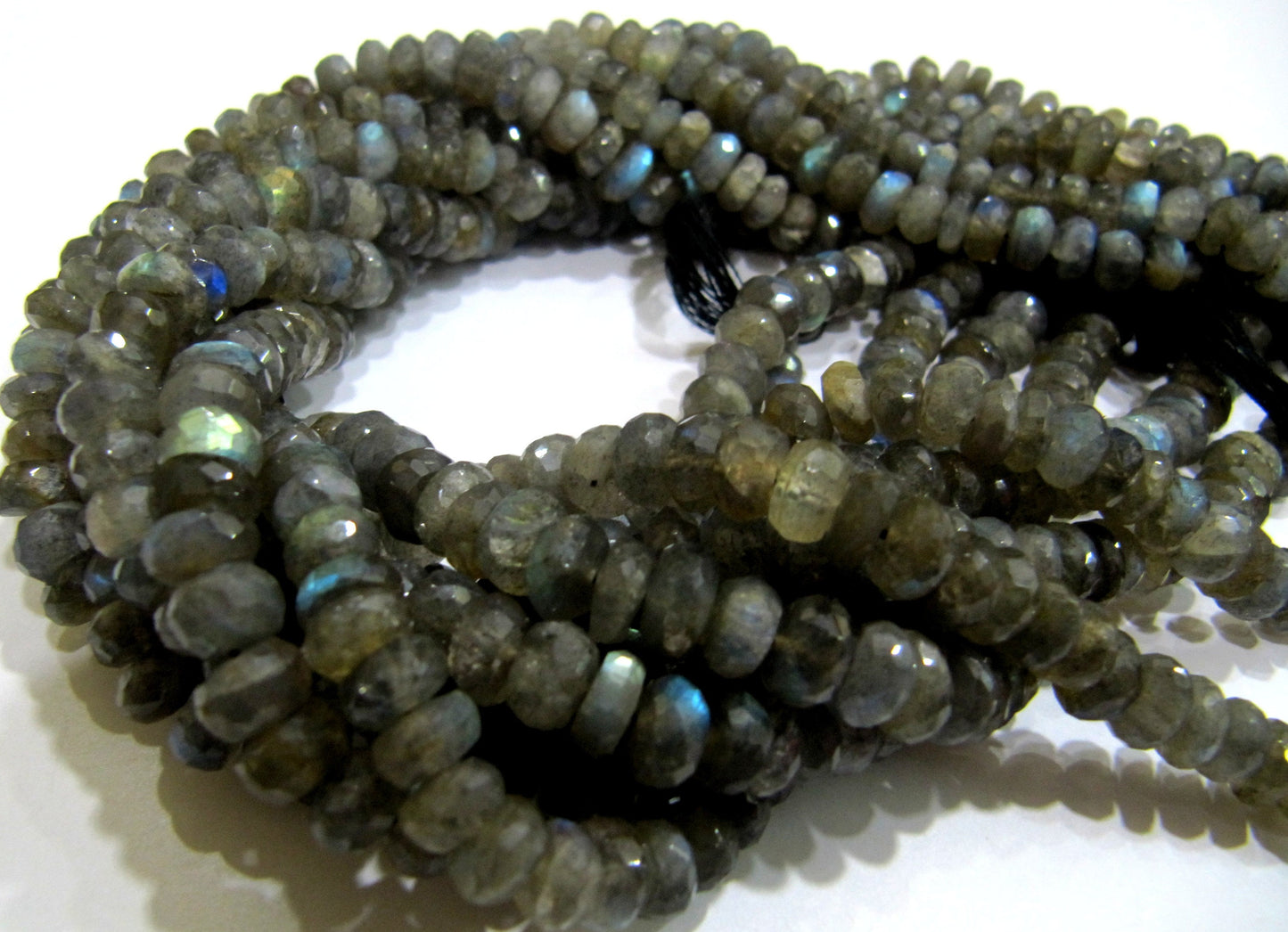 Natural Labradorite Rondelle Faceted Blue flashy 7mm Size Top Quality Beads Strand 8 Inches Long Wholesale Prices Jewelry making Beads