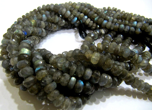 Natural Labradorite Rondelle Faceted Blue flashy 7mm Size Top Quality Beads Strand 8 Inches Long Wholesale Prices Jewelry making Beads