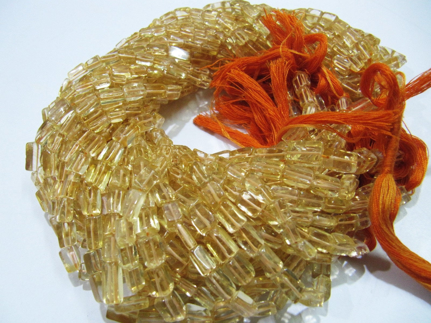 Natural Citrine Chiclet Rectangle shape Plain Smooth  8mm to 10mm Beads Strand 14 inches long Gemstone top Quality beads Wholesale Prices