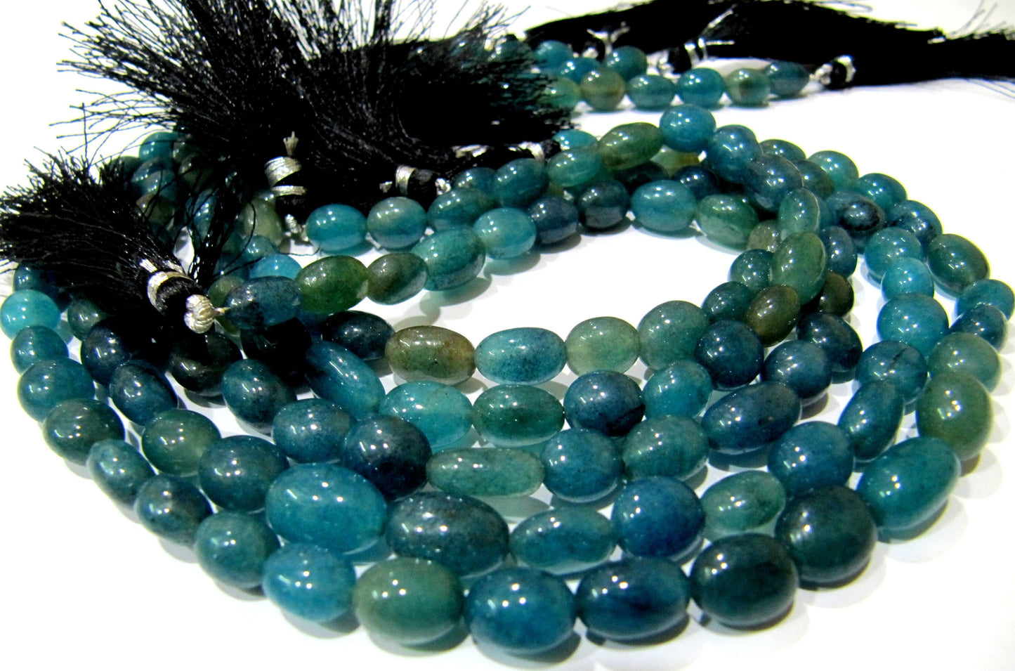 Dyed Blue Sapphire quartz Oval Plain Smooth 7x9mm to 8x10mm Size Beads Strand 13 inches long Jewelry making Beads Wholesale Prices