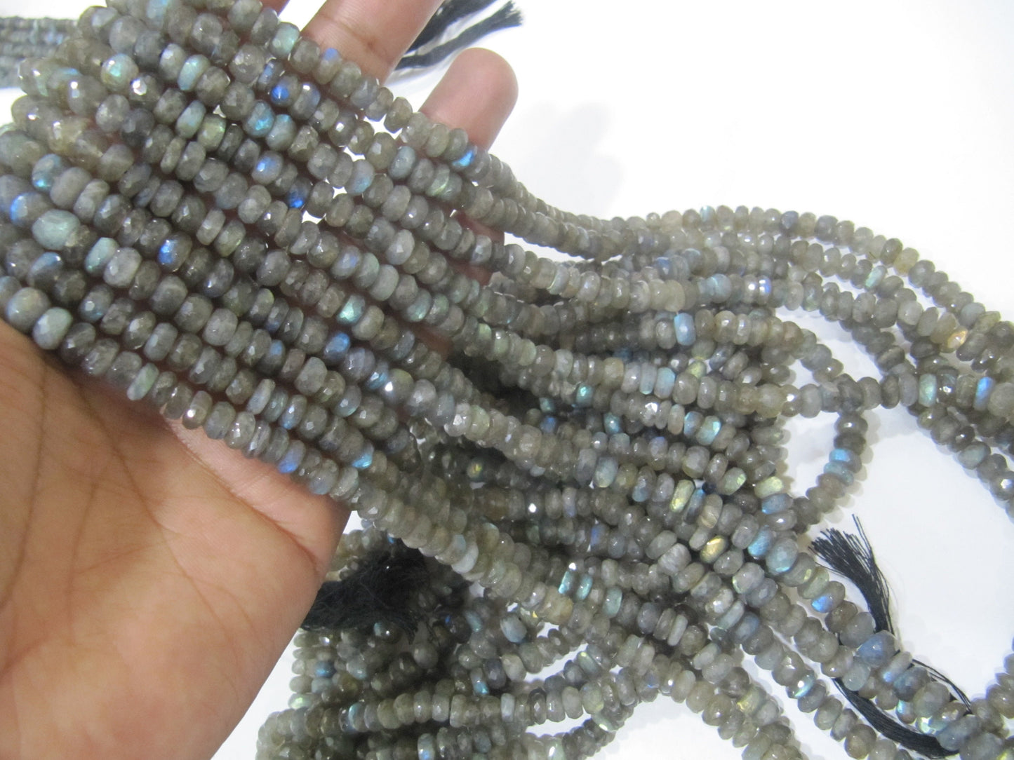 Natural Labradorite Rondelle Faceted Blue flashy 7mm Size Top Quality Beads Strand 8 Inches Long Wholesale Prices Jewelry making Beads