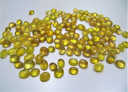 Certified  Natural Yellow Sapphire Oval Cabochon Gemstones for Ring or other jewellery Choose the size  Genuine September Birthstone