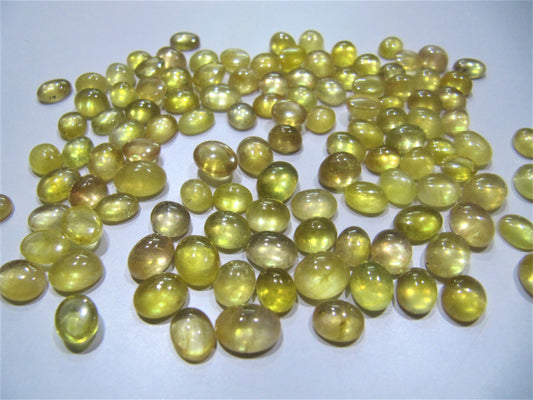 Certified  Natural Yellow Sapphire Oval Cabochon Gemstones for Ring or other jewellery Choose the size  Genuine September Birthstone