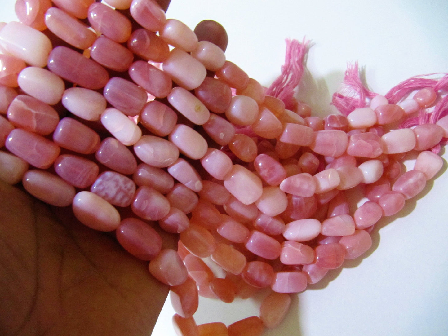 Natural Pink Opal Plain Smooth Nugget Tumbled Beads 10 to 20mm Strand 8 Inches Long Jewelry Making Beads Sold Per Strand Wholesale Price