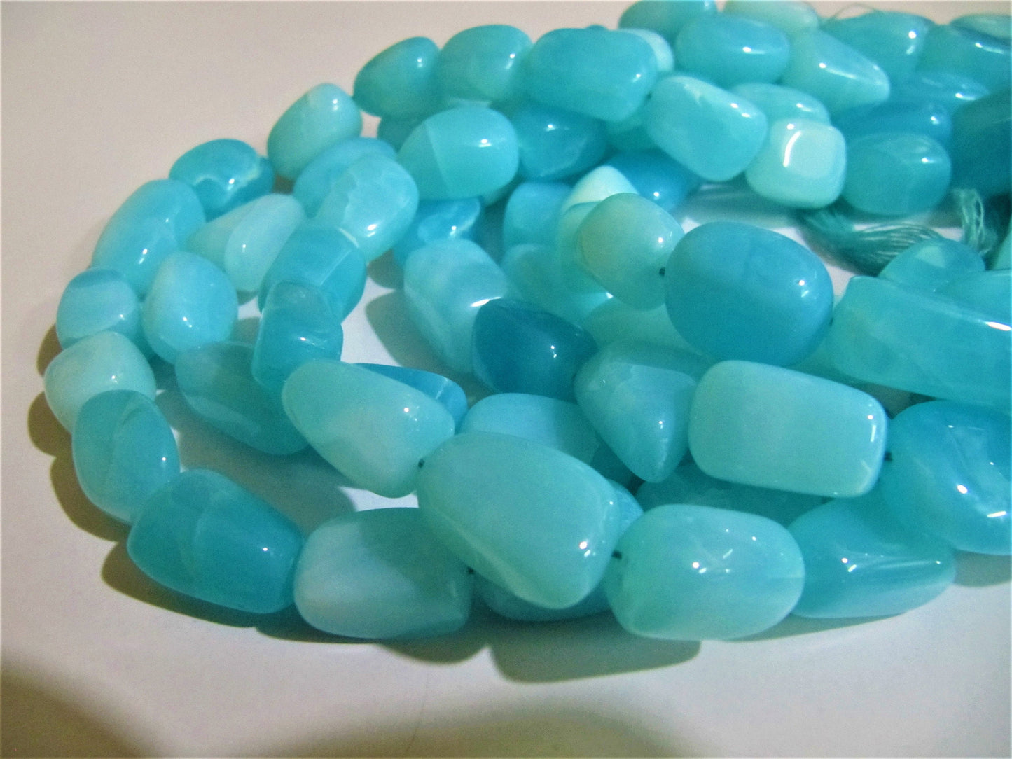 Natural Peruvian Opal Plain Smooth Nugget Tumbled Beads 10 to 20mm Strand 8 Inches Long Jewelry Making Beads Sold Per Strand Wholesale Price
