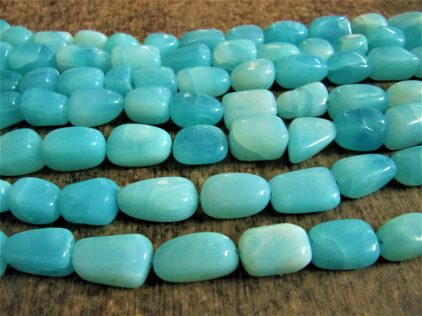 Natural Peruvian Opal Plain Smooth Nugget Tumbled Beads 10 to 20mm Strand 8 Inches Long Jewelry Making Beads Sold Per Strand Wholesale Price