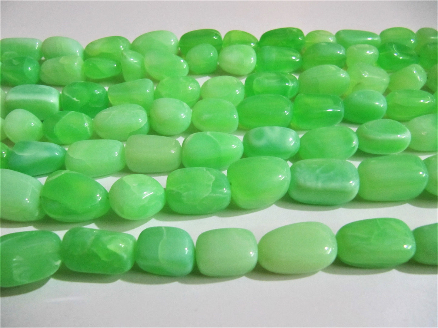 Natural Green Opal Plain Smooth Nugget Tumbled Beads 10 to 20mm Strand 8 Inches Long Jewelry Making Beads Sold Per Strand Wholesale Price