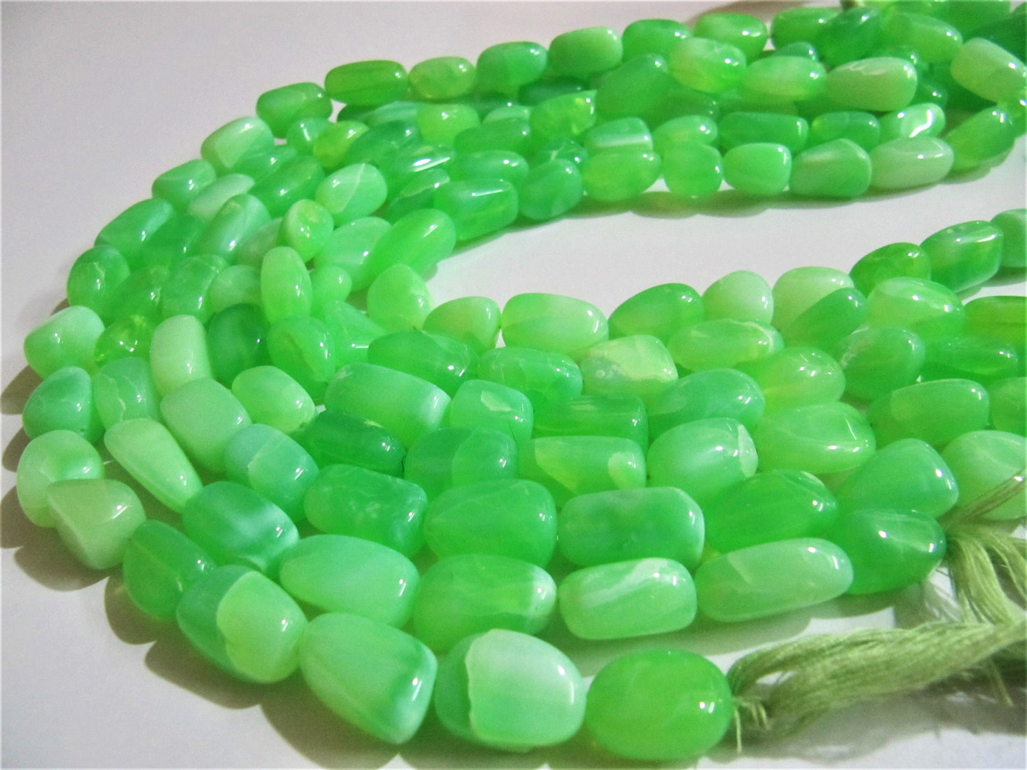 Natural Green Opal Plain Smooth Nugget Tumbled Beads 10 to 20mm Strand 8 Inches Long Jewelry Making Beads Sold Per Strand Wholesale Price