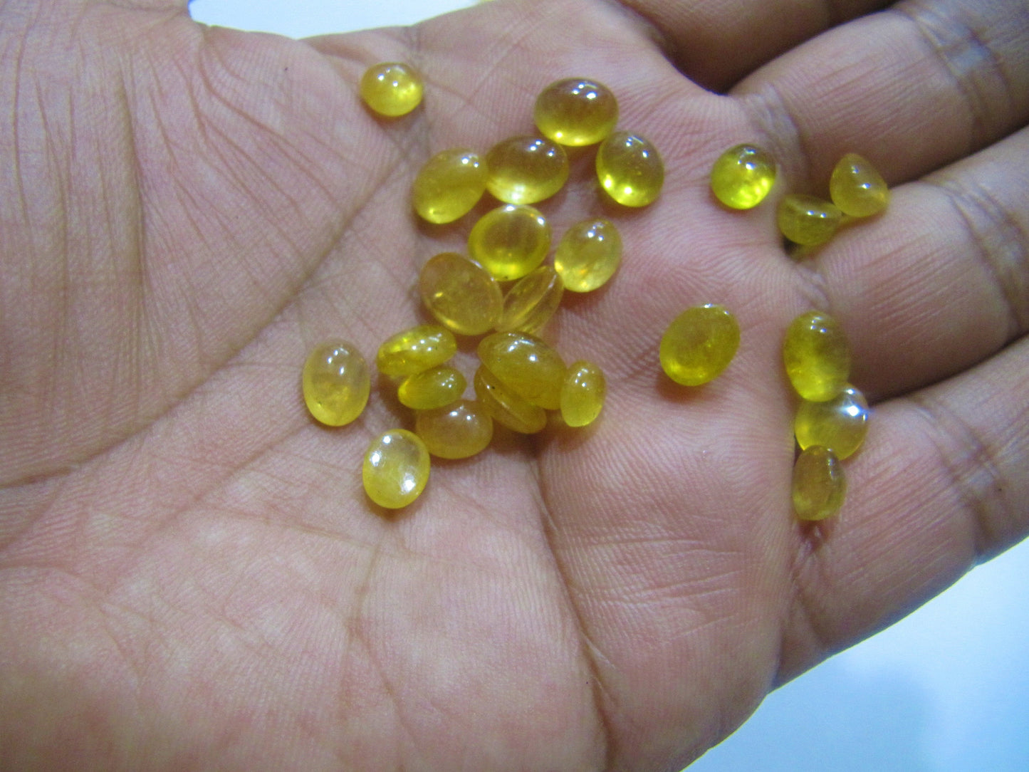 Certified  Natural Yellow Sapphire Oval Cabochon Gemstones for Ring or other jewellery Choose the size  Genuine September Birthstone