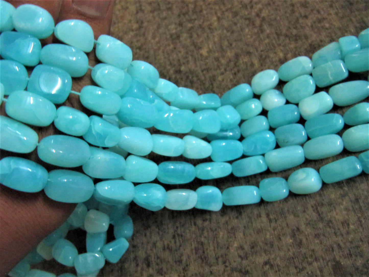 Natural Peruvian Opal Plain Smooth Nugget Tumbled Beads 10 to 20mm Strand 8 Inches Long Jewelry Making Beads Sold Per Strand Wholesale Price