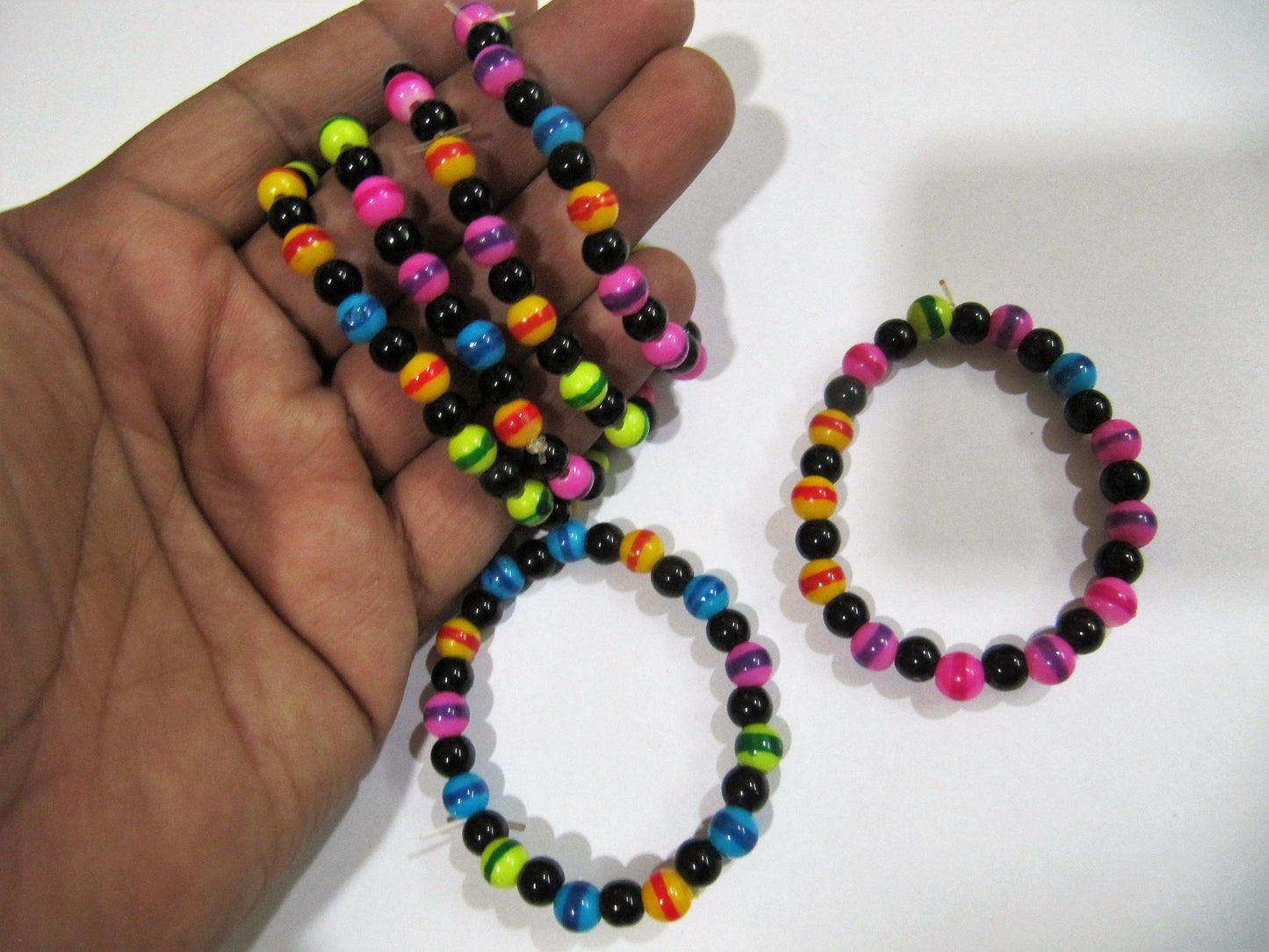 Multi Color 6mm Round beaded Kids Bracelet Stretch Bracelet Unisex Bracelet Crystal Bracelet Healing Crystals and Stones