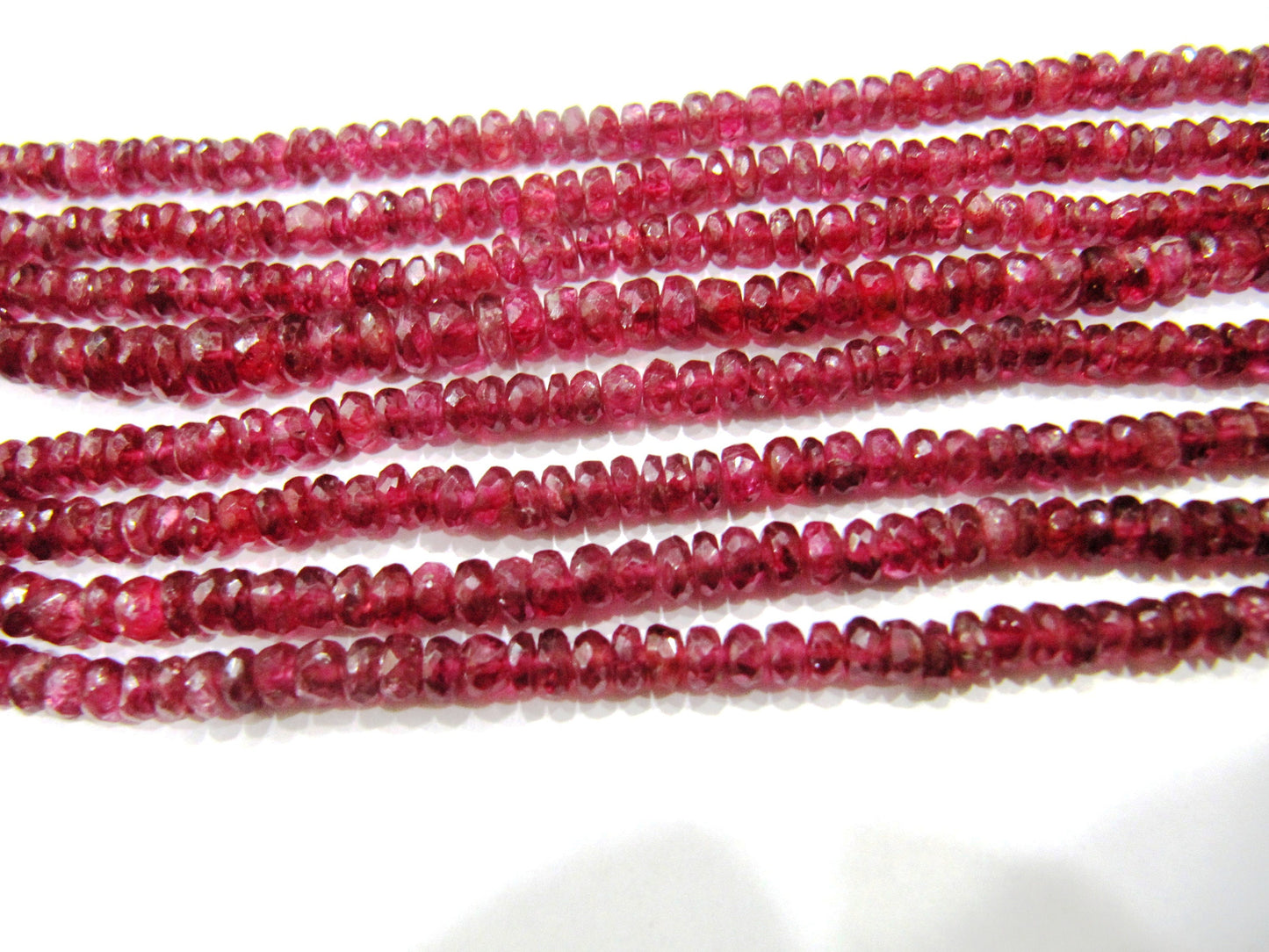 Natural Ruby Red spinal  Rondelle Faceted top Quality 3.5 to 4.5mm Beads Sold Per strand 8 inches Long Rare Untreated Precious Gems