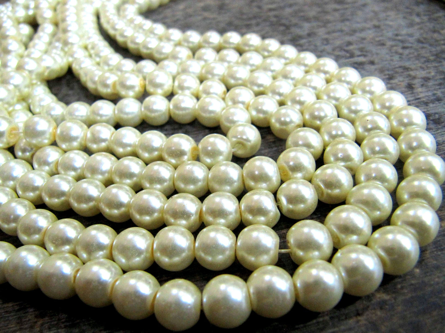 Pearl Golden color 8mm Beads sold per Strand 16 inch long  Jewelry Making  Off white golden Pearl Beads Wholesale prices