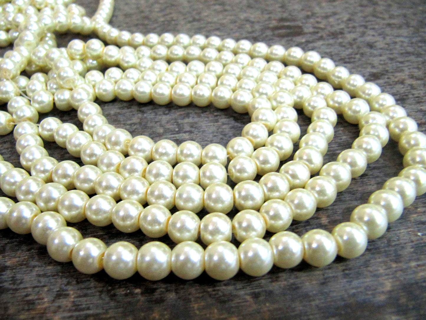 Pearl Golden color 8mm Beads sold per Strand 16 inch long  Jewelry Making  Off white golden Pearl Beads Wholesale prices