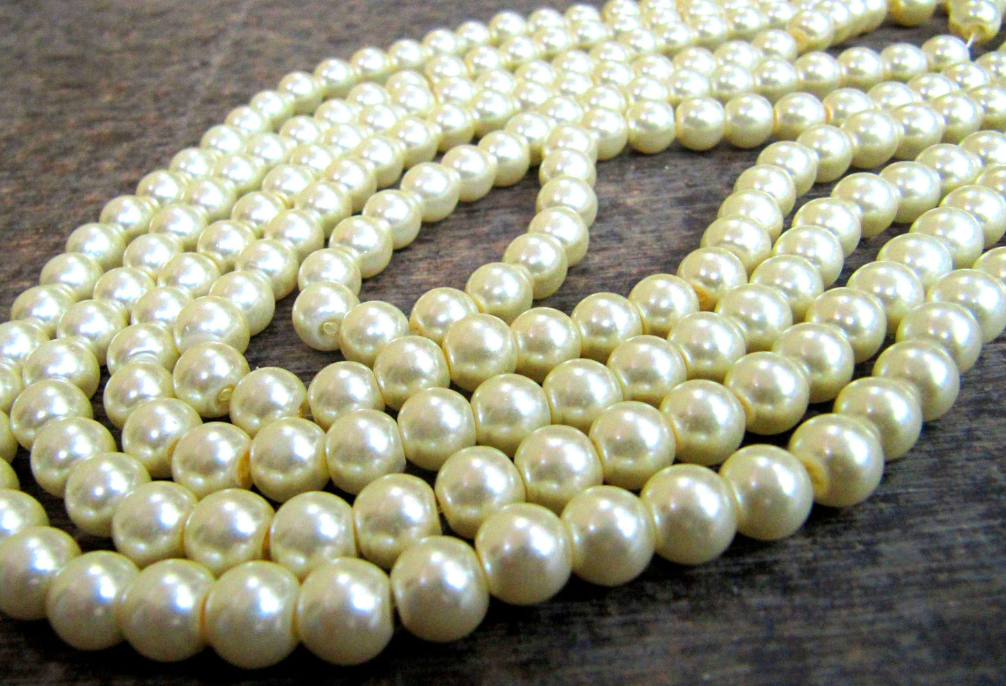Pearl Golden color 8mm Beads sold per Strand 16 inch long  Jewelry Making  Off white golden Pearl Beads Wholesale prices