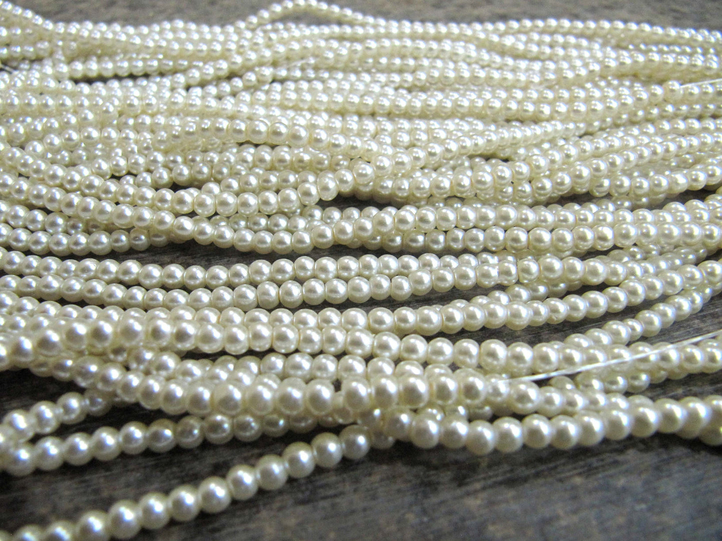 White Pearl 4mm Round Beads sold per Strand 26 inch long  Jewelry Making  white Pearl Beads Wholesale prices