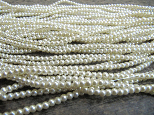 White Pearl 4mm Round Beads sold per Strand 26 inch long  Jewelry Making  white Pearl Beads Wholesale prices
