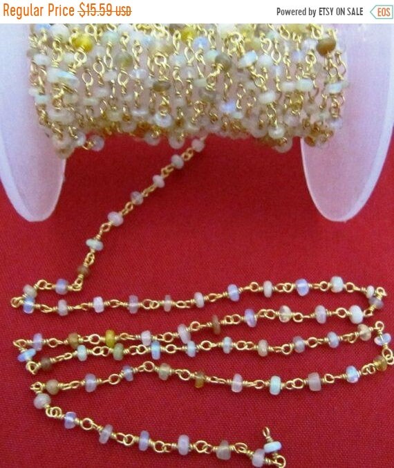 Natural Ethiopian Opal  Rondelle Plain Smooth  Beaded  2.5-3mm Size Opal Sterling Silver Rosary Bead Chain Wholesale Prices gemstone chain