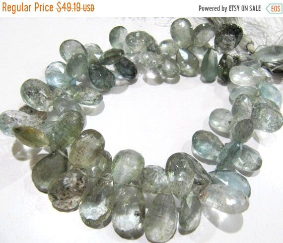Natural Moss Aquamarine Pear Shape Faceted  6x9mm to 7x11 mm Gemstone Morganite Beads Strand 9 inch long High Quality Wholesale Prices