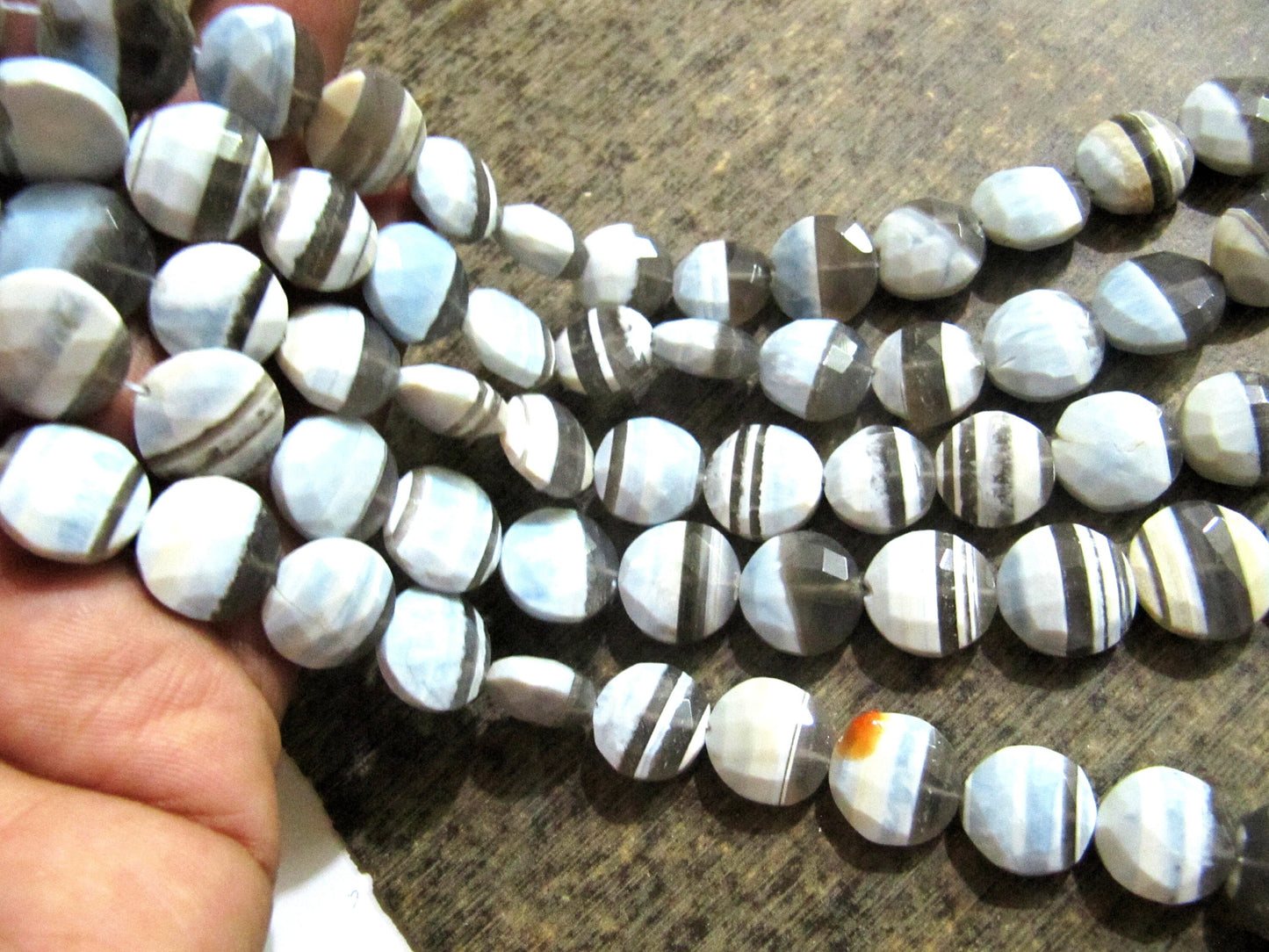 Natural Boulder Opal coin Shape Briolette beads size 12 to 15mm Strand 8 Inch Bolder opal jewelry making beads