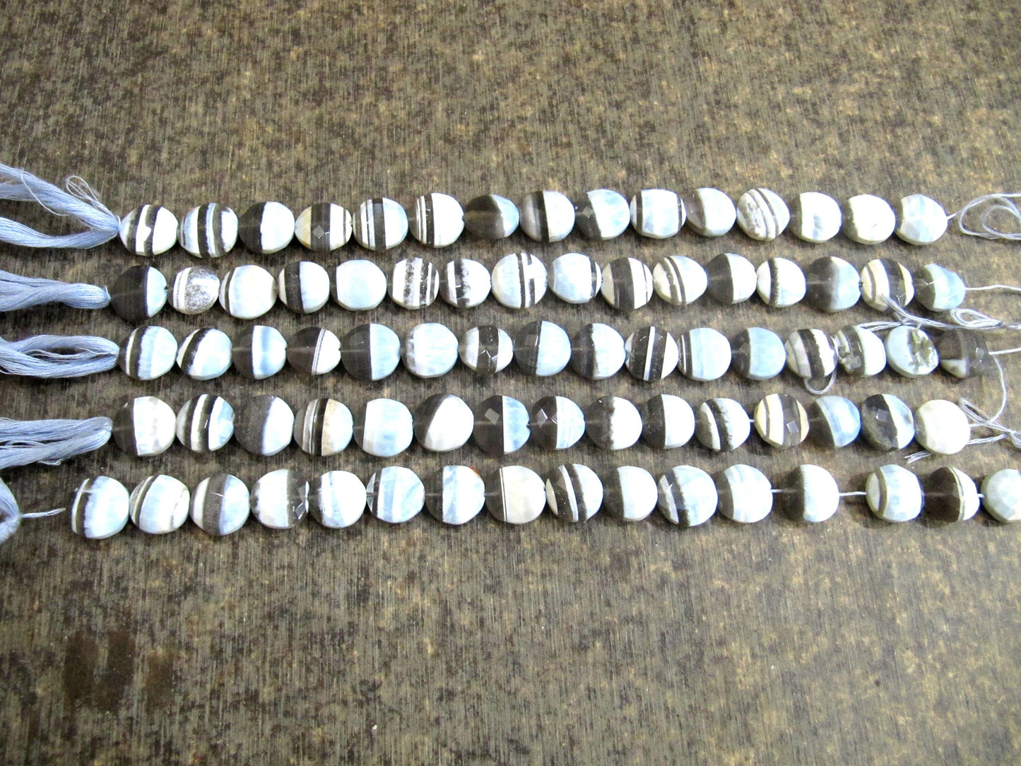 Natural Boulder Opal coin Shape Briolette beads size 12 to 15mm Strand 8 Inch Bolder opal jewelry making beads