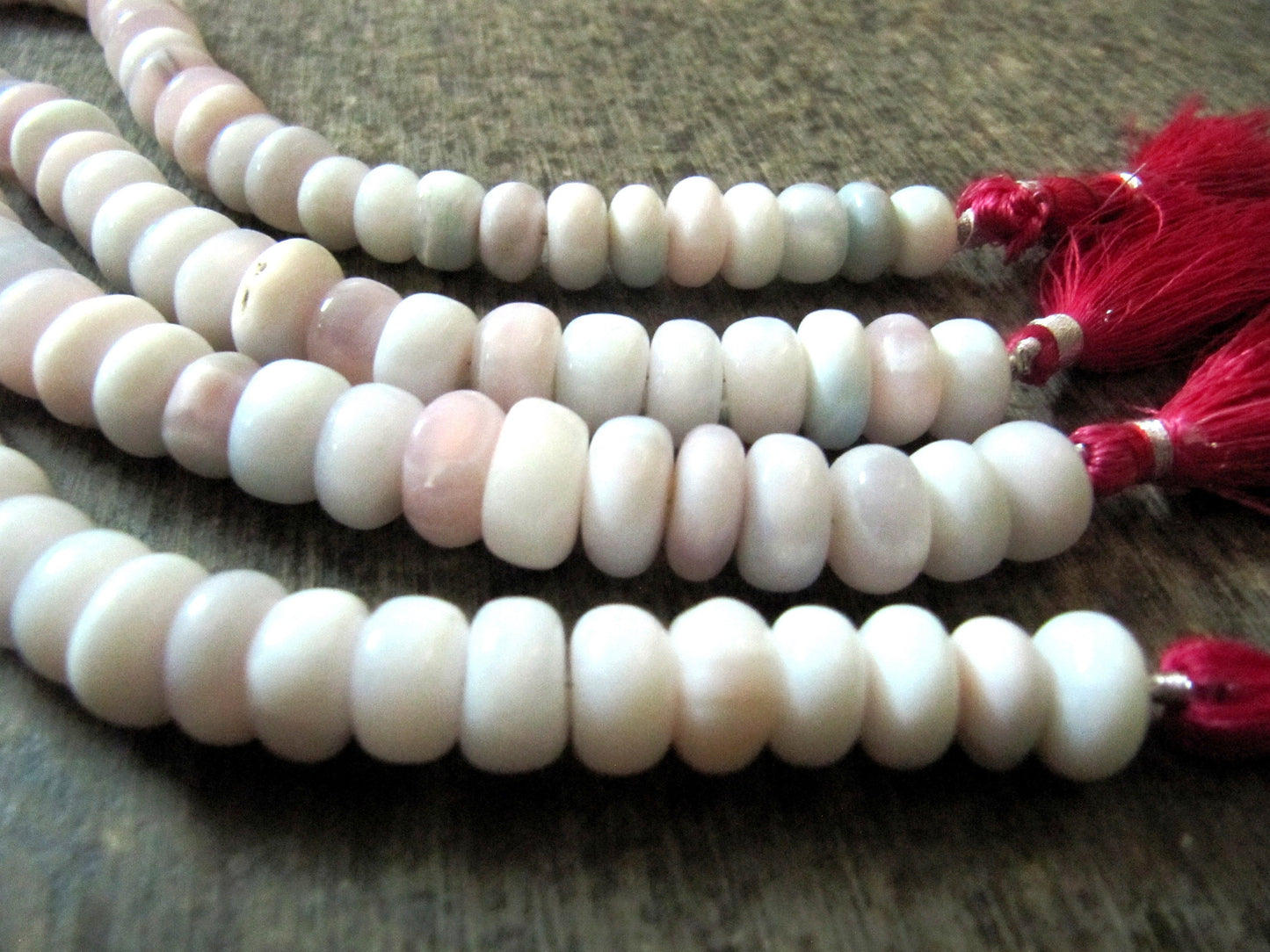 Natural Lavender Opal gemstone 10-12mm Beads Plain smooth Rondelle real opal Beads for jewellery making strand 8 inches long