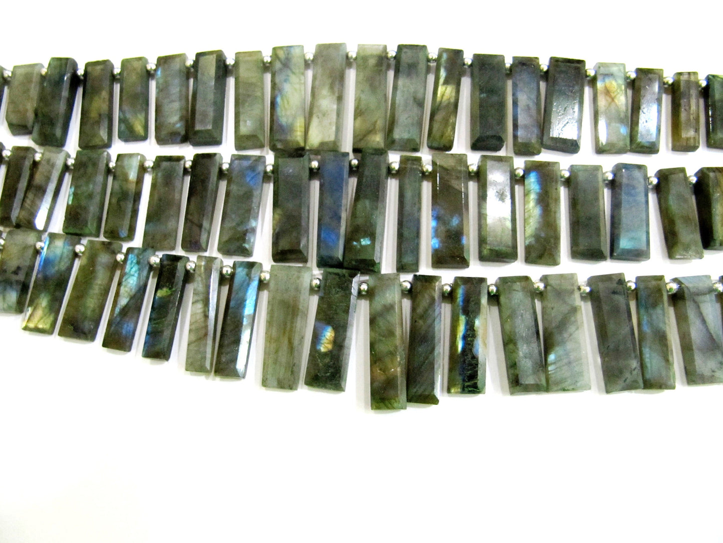 Natural Labradorite Baguette Rectangle 20-30mm Beads Cushion shape Briolette Beads Strand 9 inches long