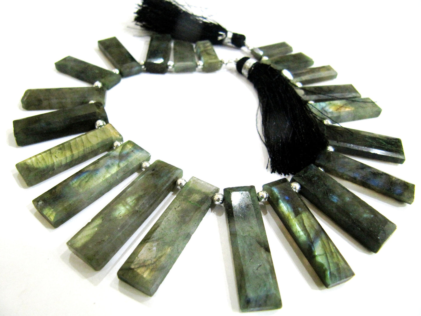 Natural Labradorite Baguette Rectangle 20-30mm Beads Cushion shape Briolette Beads Strand 9 inches long