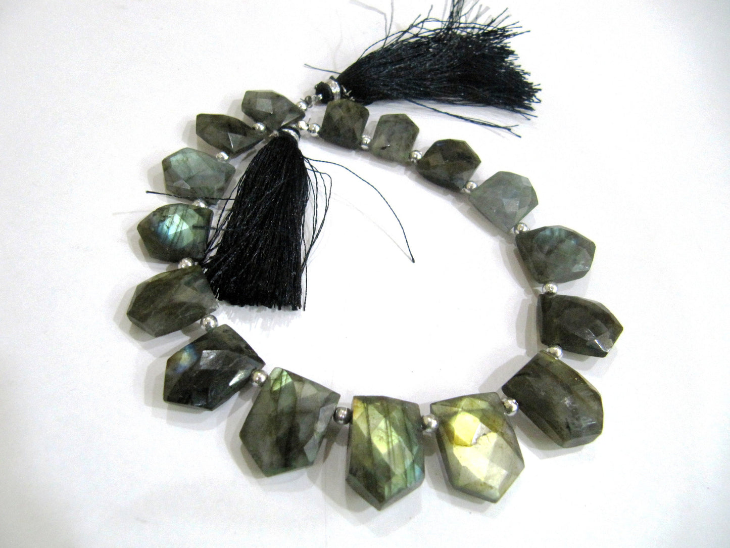 Natural Labradorite Bullet shape Briolette Beads Fancy knife shape 10x16mm Beads Strand 9 inches long.