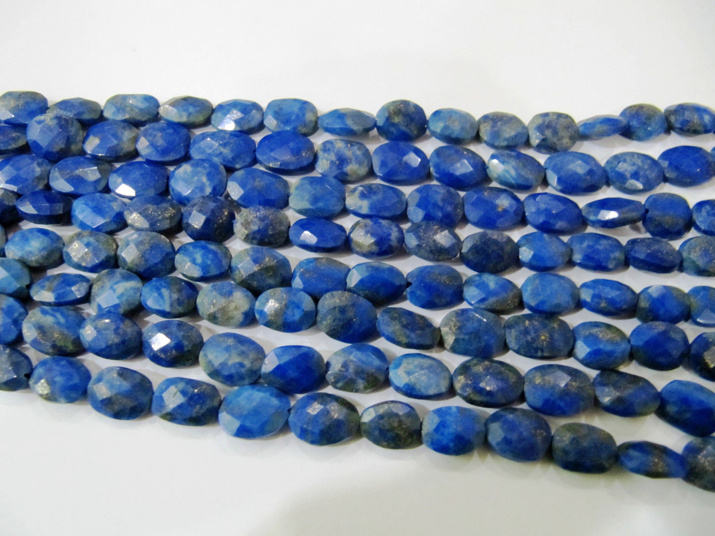 Natural Lapis Lazuli Oval Faceted Briolette 9x12mm Beads Sold per strand 10 Inches Long Gemstone Beads
