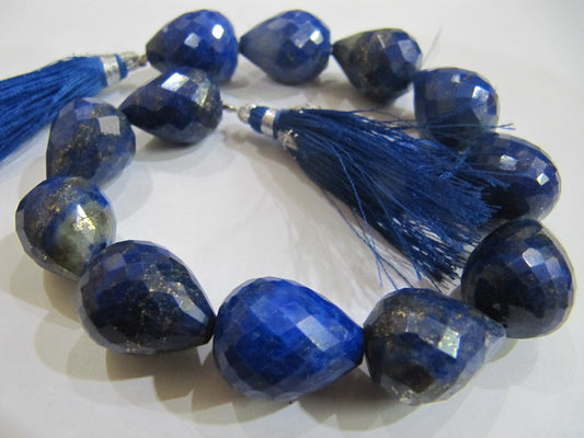 Natural Lapis Lazuli Teardrop Briolette Beads Sold Per Pack Of 2 Loose Beads Straight Drilled Jewellery making Beads