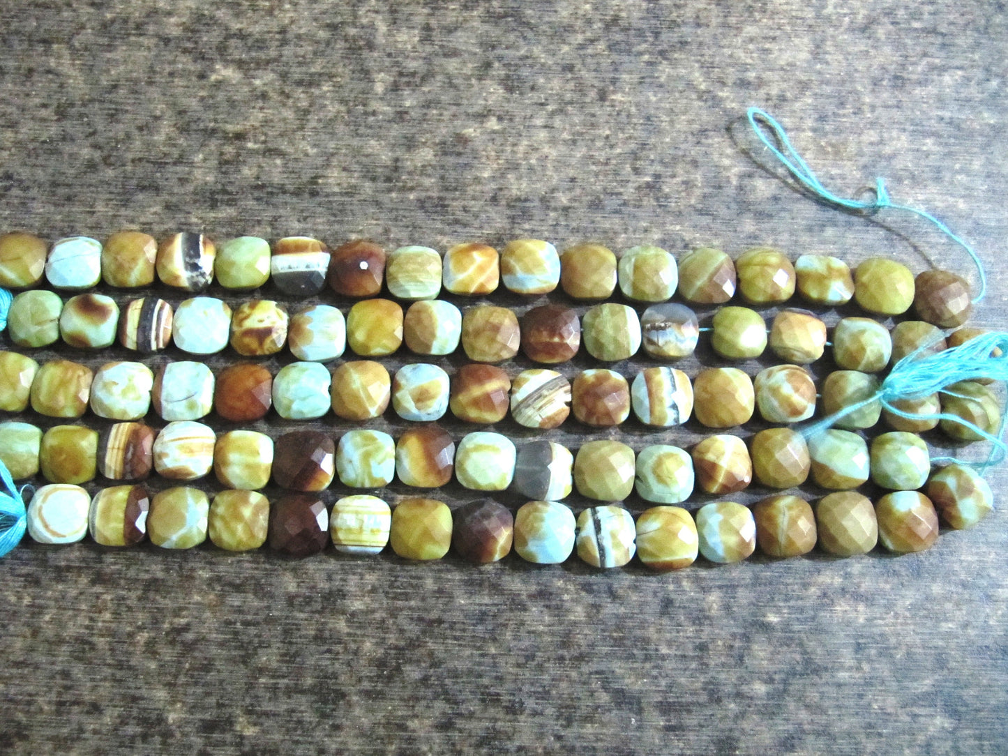 Natural Boulder Opal Cushion Shape Briolette Stone 12-13mm Beads strand 8 inches long sold Per strand