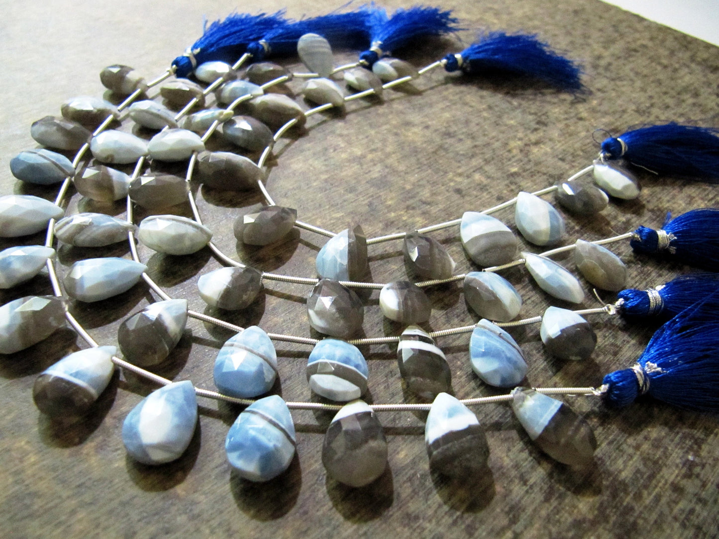 Natural Boulder Opal Briolette Pear shape 12-14mm Beads Sold Per strand 8 inches Long Bolder opal beads