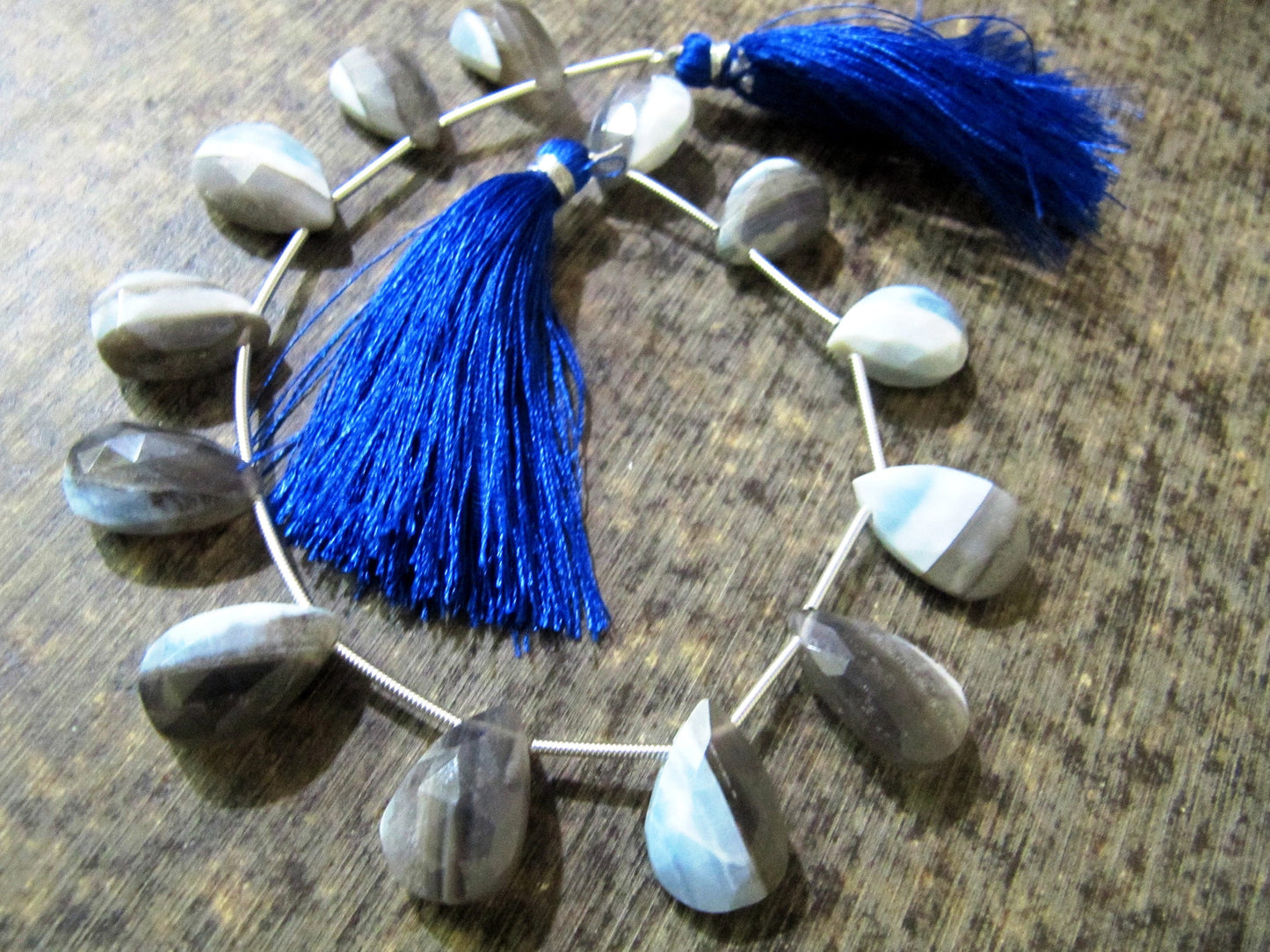 Natural Boulder Opal Briolette Pear shape 12-14mm Beads Sold Per strand 8 inches Long Bolder opal beads