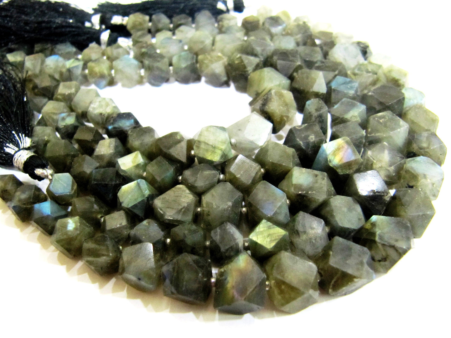 Natural Labradorite Blue Flashy Nugget shape tumble 16to25mm Faceted  Beads Sold per strand 8 inches long