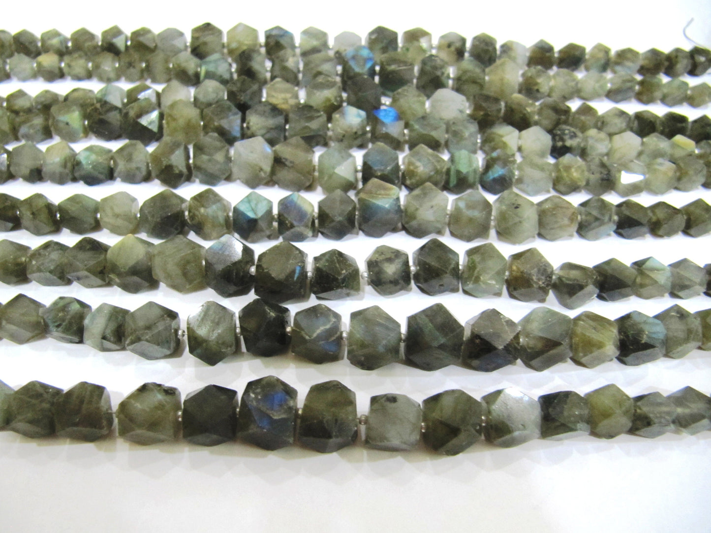 Natural Labradorite Blue Flashy Nugget shape tumble 16to25mm Faceted  Beads Sold per strand 8 inches long