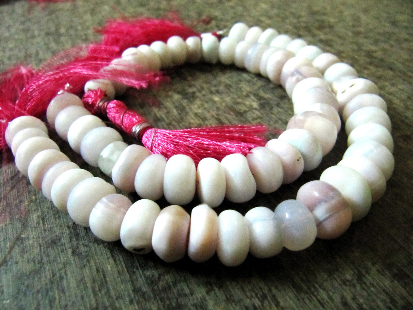 Natural Lavender Opal gemstone 10-12mm Beads Plain smooth Rondelle real opal Beads for jewellery making strand 8 inches long
