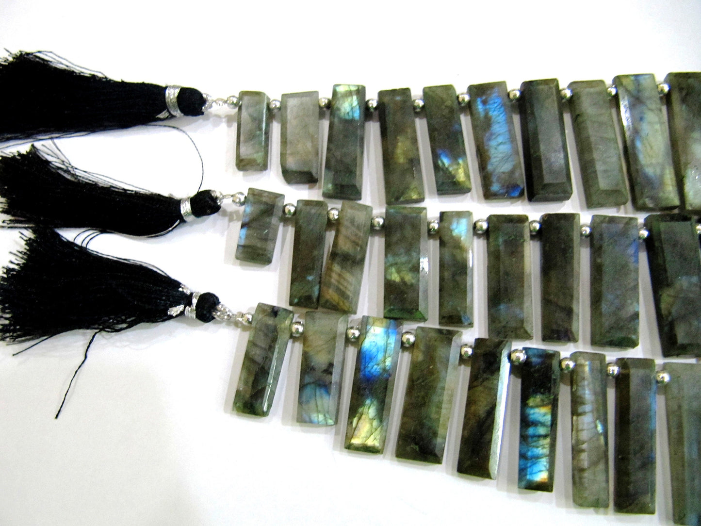 Natural Labradorite Baguette Rectangle 20-30mm Beads Cushion shape Briolette Beads Strand 9 inches long