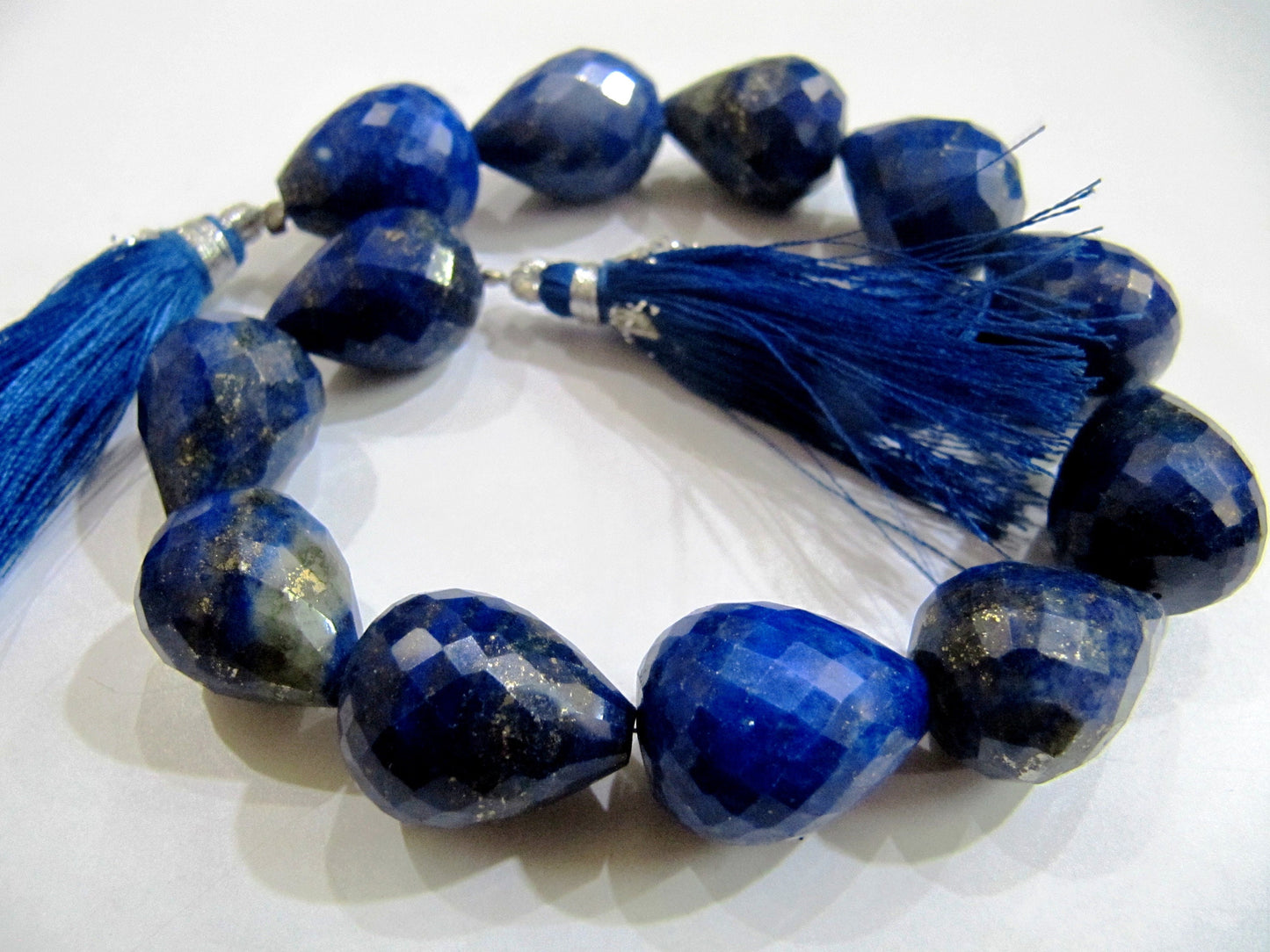 Natural Lapis Lazuli Teardrop Briolette Beads Sold Per Pack Of 2 Loose Beads Straight Drilled Jewellery making Beads