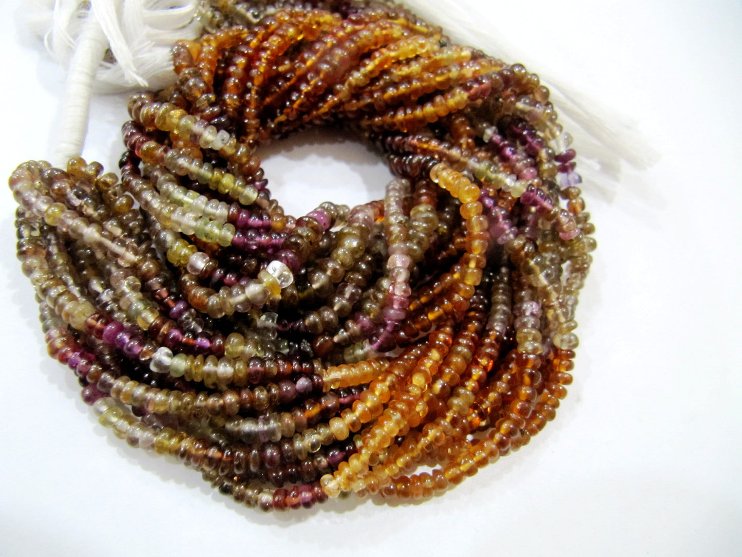 Natural Tundra Sapphire Rondelle Plain Smooth Beads Untreated multi sapphire 2.5to 3.5mm Beads strand 13 inch Long Sold per strand