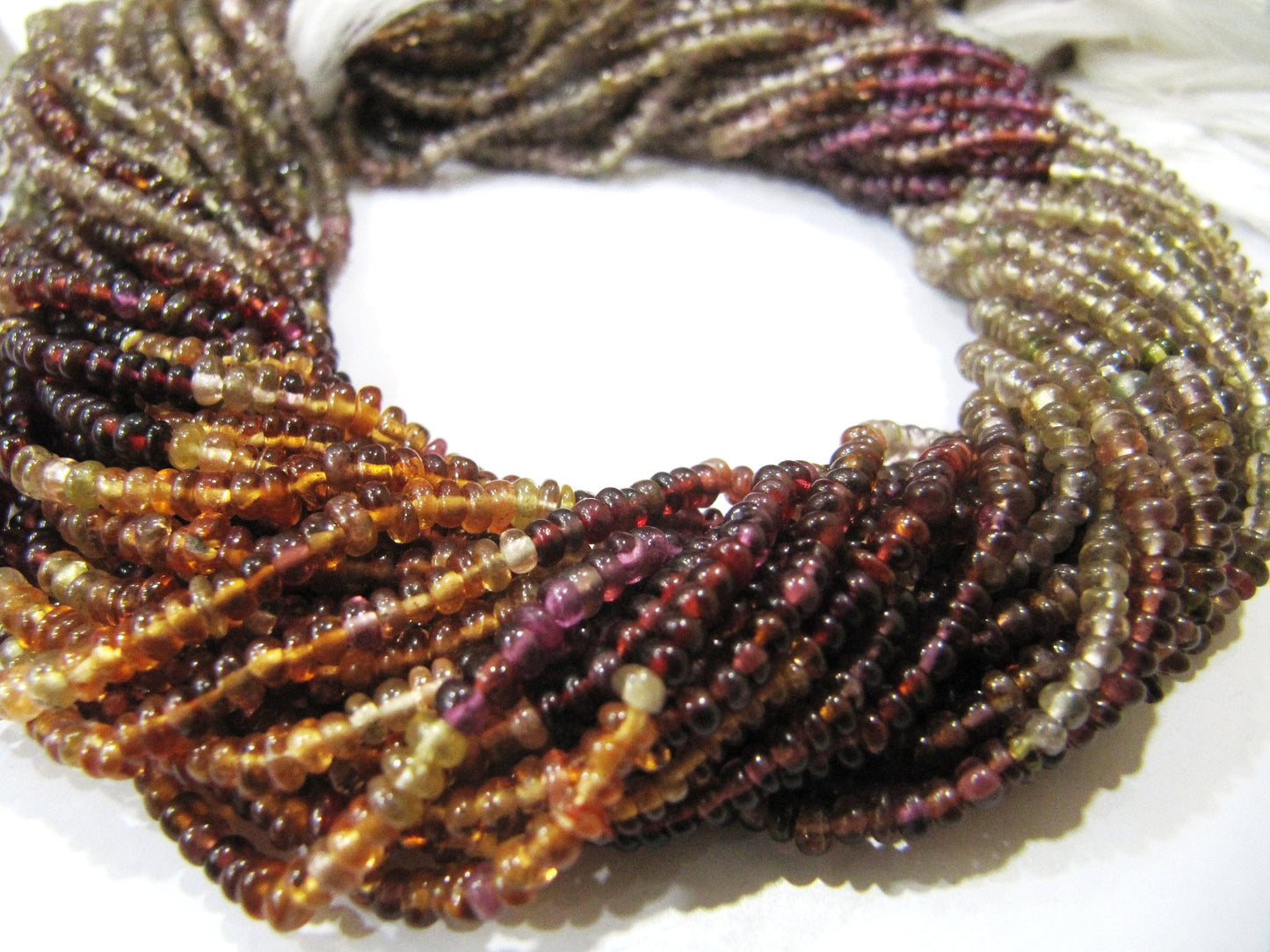 Natural Tundra Sapphire Rondelle Plain Smooth Beads Untreated multi sapphire 2.5to 3.5mm Beads strand 13 inch Long Sold per strand