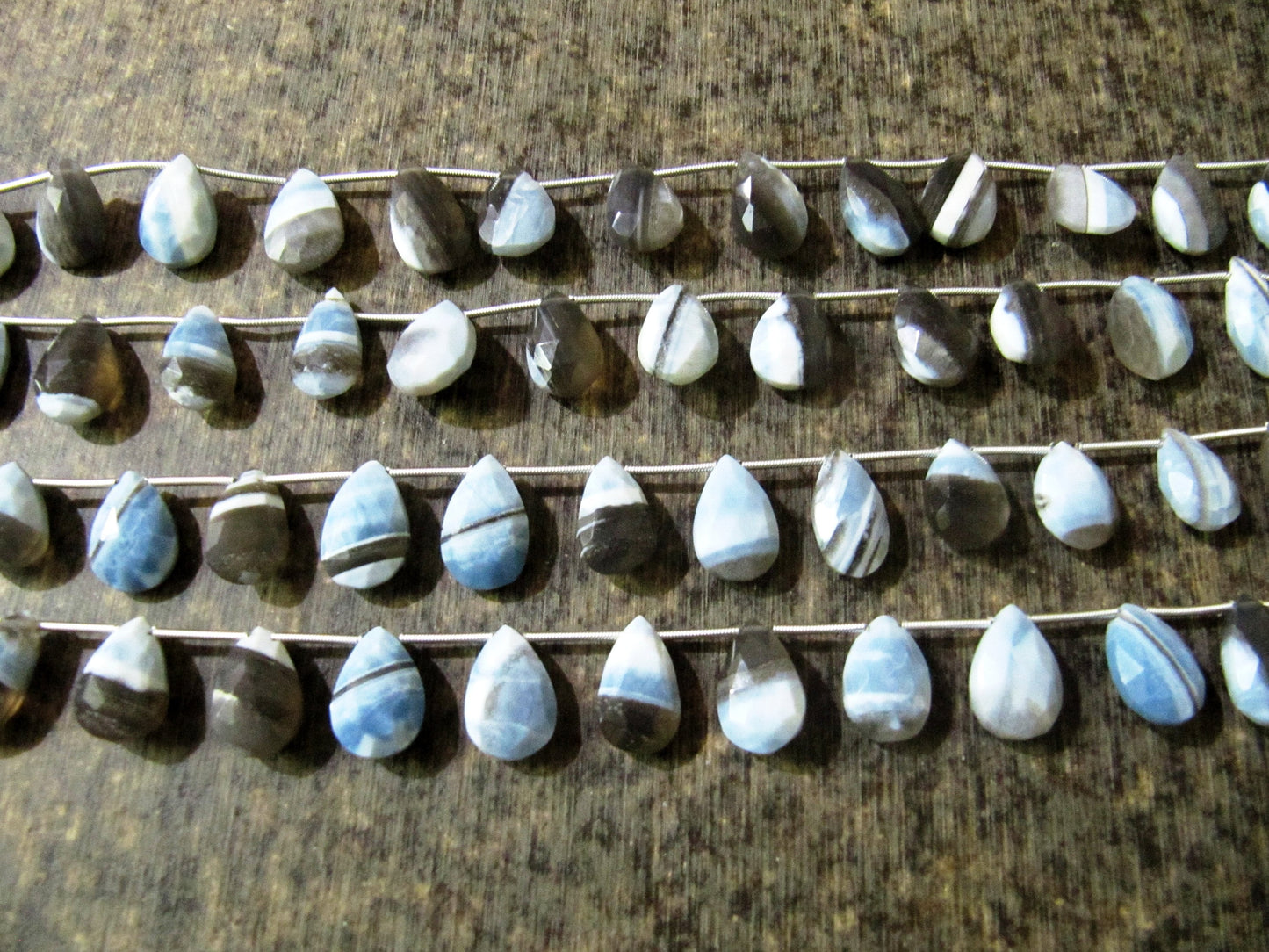 Natural Boulder Opal Briolette Pear shape 12-14mm Beads Sold Per strand 8 inches Long Bolder opal beads