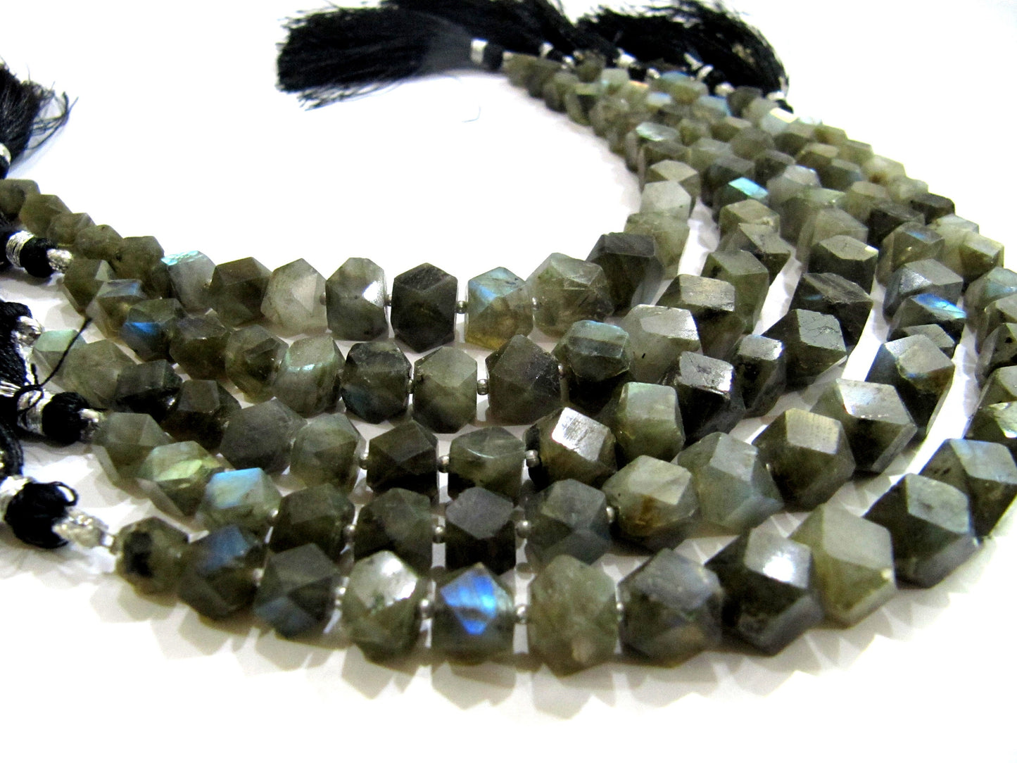 Natural Labradorite Blue Flashy Nugget shape tumble 16to25mm Faceted  Beads Sold per strand 8 inches long