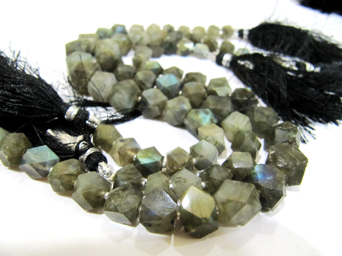 Natural Labradorite Blue Flashy Nugget shape tumble 16to25mm Faceted  Beads Sold per strand 8 inches long
